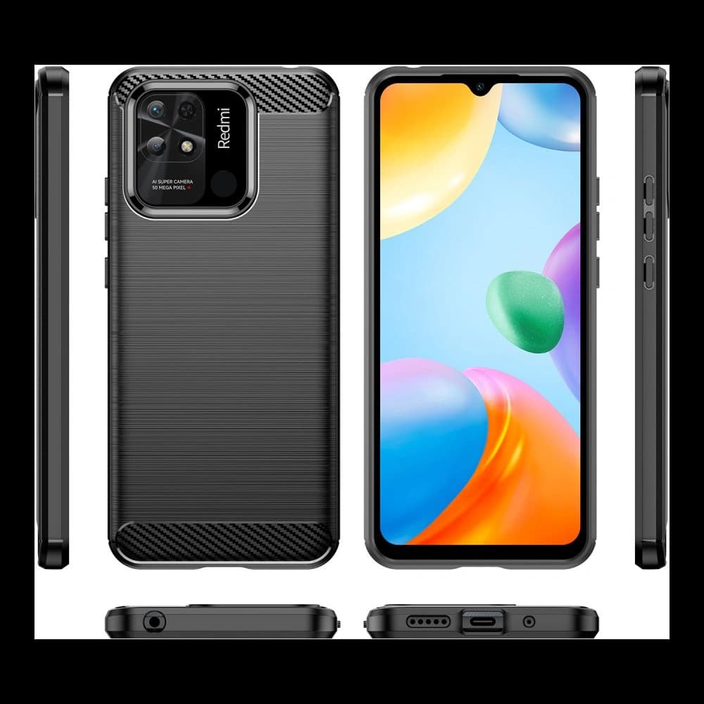 Etui Tech-Protect TPUCarbon Redmi 10C Fekete - 3