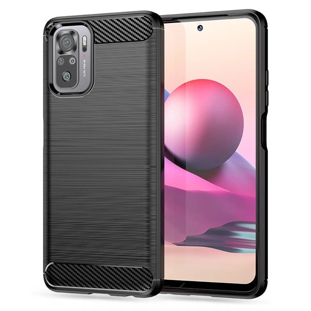 Case Tech-Protect TPUCarbon POCO M5s/Redmi Note 10/10s Schwarz