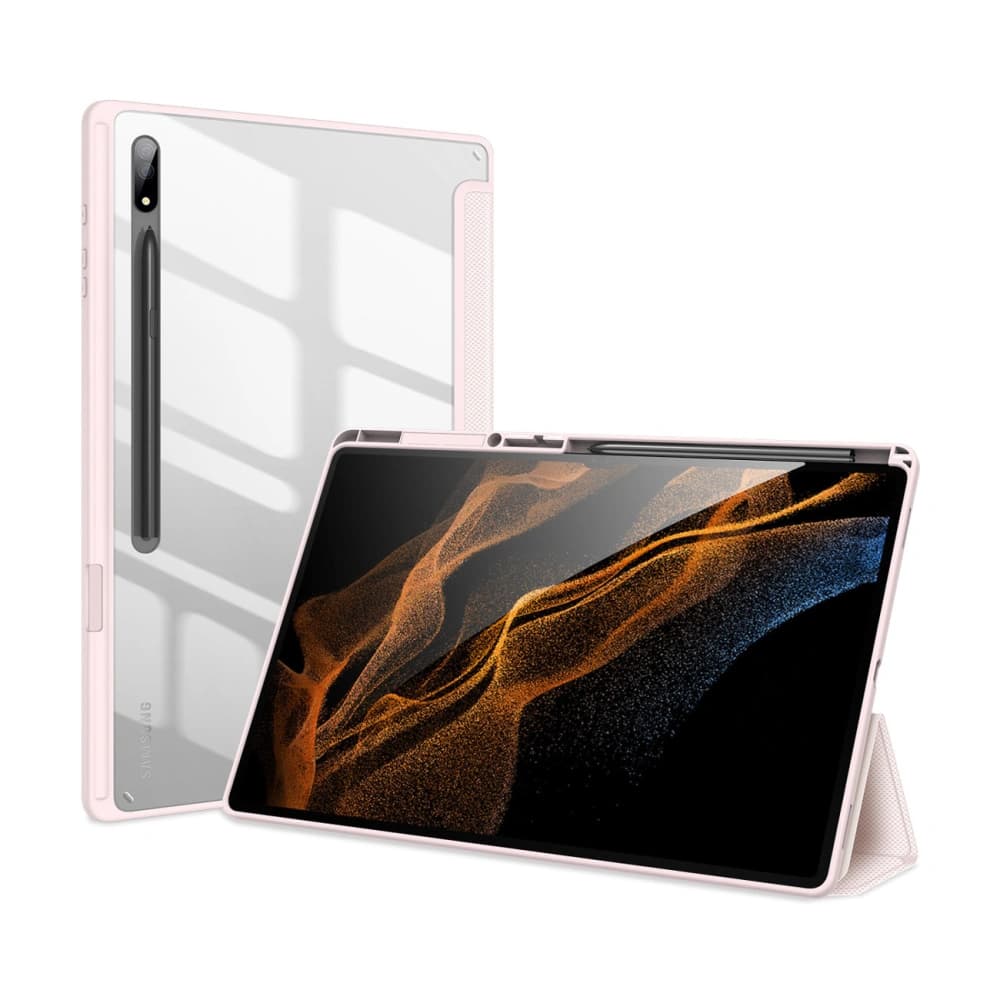 Etui Dux Ducis Toby Samsung Galaxy Tab S8 Ultra suport pentru stilou roz - 1