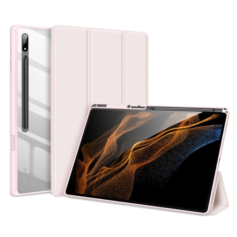 Etui Dux Ducis Toby Samsung Galaxy Tab S8 Ultra suport pentru stilou roz - 3