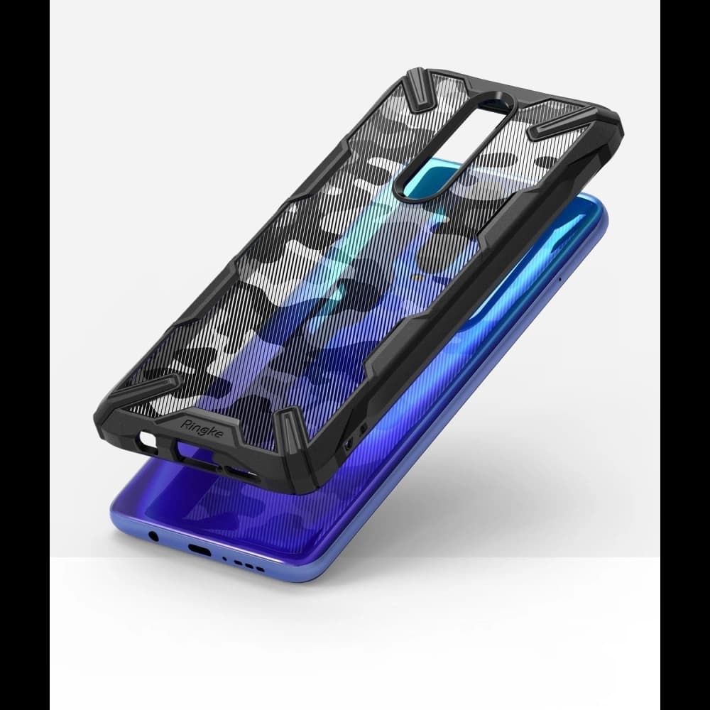 Etui Ringke Fusion-X Design Pocophone X2/Redmi K30 Camo (Moro) Negru - 3