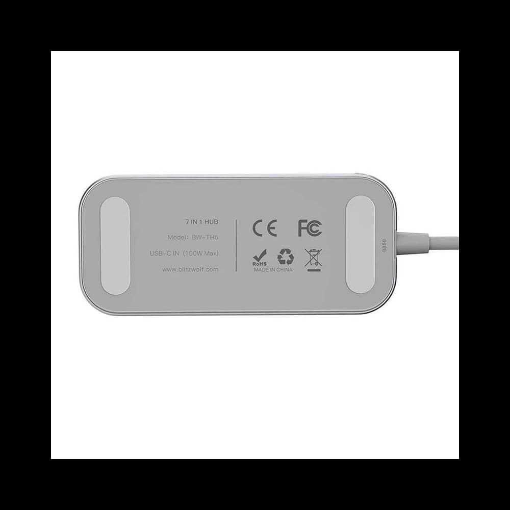 Adaptér 7v1 HUB Blitzwolf BW-TH5 USB-C 1x HDMI, 3x USB 3.0, 1x USB-C PD, 1x SD, 1x Micro SD - 3