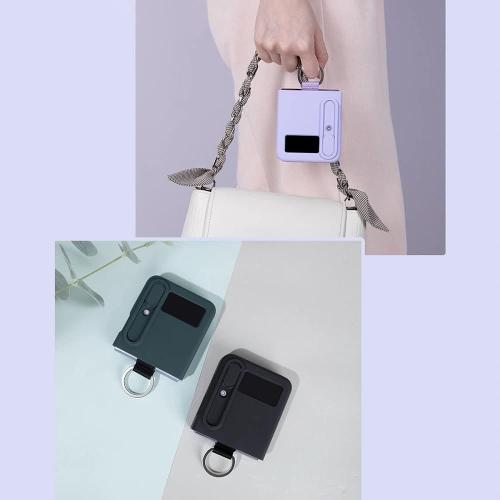 Etui Nillkin CamShield Silky Silicone Samsung Galaxy Z Flip 4 albastre - 7