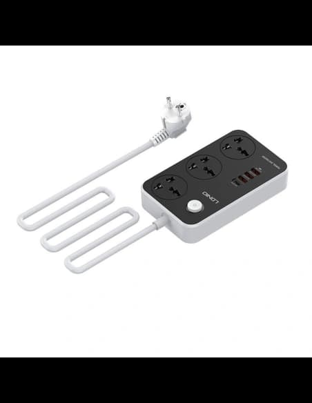 LDNIO Steckdosenleiste mit 3 AC-Anschlüssen, 4x USB, SC3412, 2500W (grau)