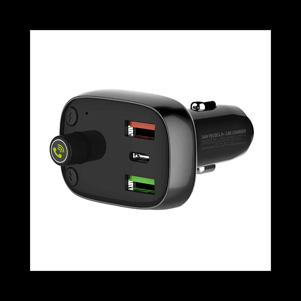 Transmițător FM LDNIO C704Q Bluetooth 2xUSB-A, USB-C + cablu USB-C/USB-C - 4