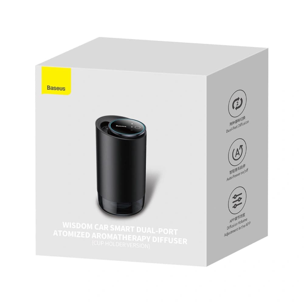 Odorizant auto Baseus negru (ceai alb / piersică suculentă) + cablu USB-C 1m - 5