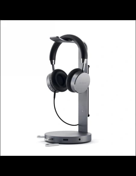 Satechi Aluminium USB-C Headphone Stand (USB-A, jack port) Space Gray