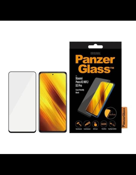 Edzett üveg PanzerGlass E2E Regular Xiaomi Poco X3 NFC/X3 Pro Case Friendly fekete/black