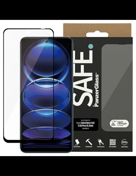 Sicherheitsglas SAFE von PanzerGlass Xiaomi Redmi Note 12 4G / 12 5G / Poco X5 Bildschirmschutz Ultra-Breitpassform schwarz