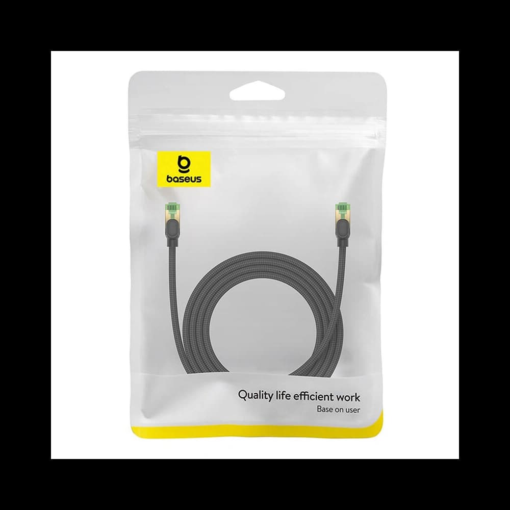 Kabel síťový Baseus v opletu kat. 8 Ethernet RJ45, 40Gbps, 2m (černý) - 8