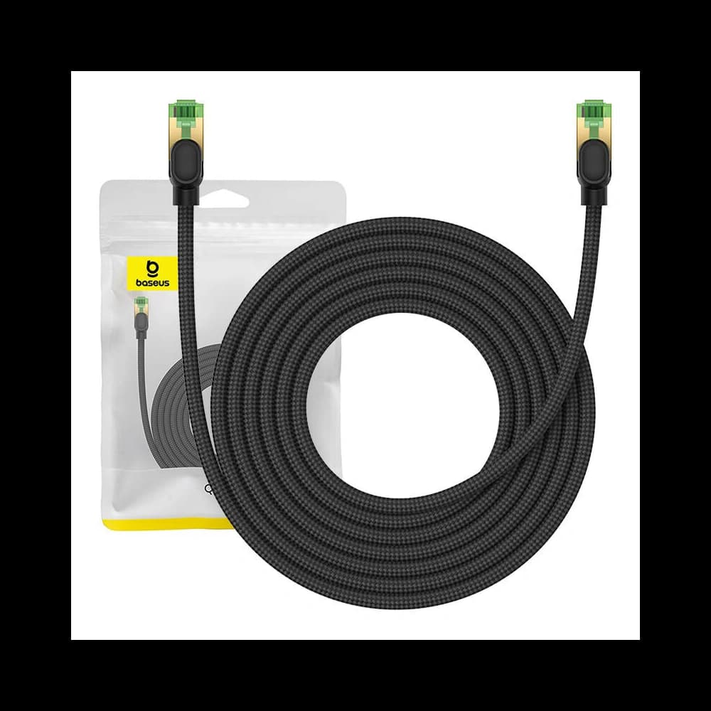 Hálózati kábel Baseus 8. kategóriás Ethernet RJ45, 40Gbps, 5m (fekete) - 1