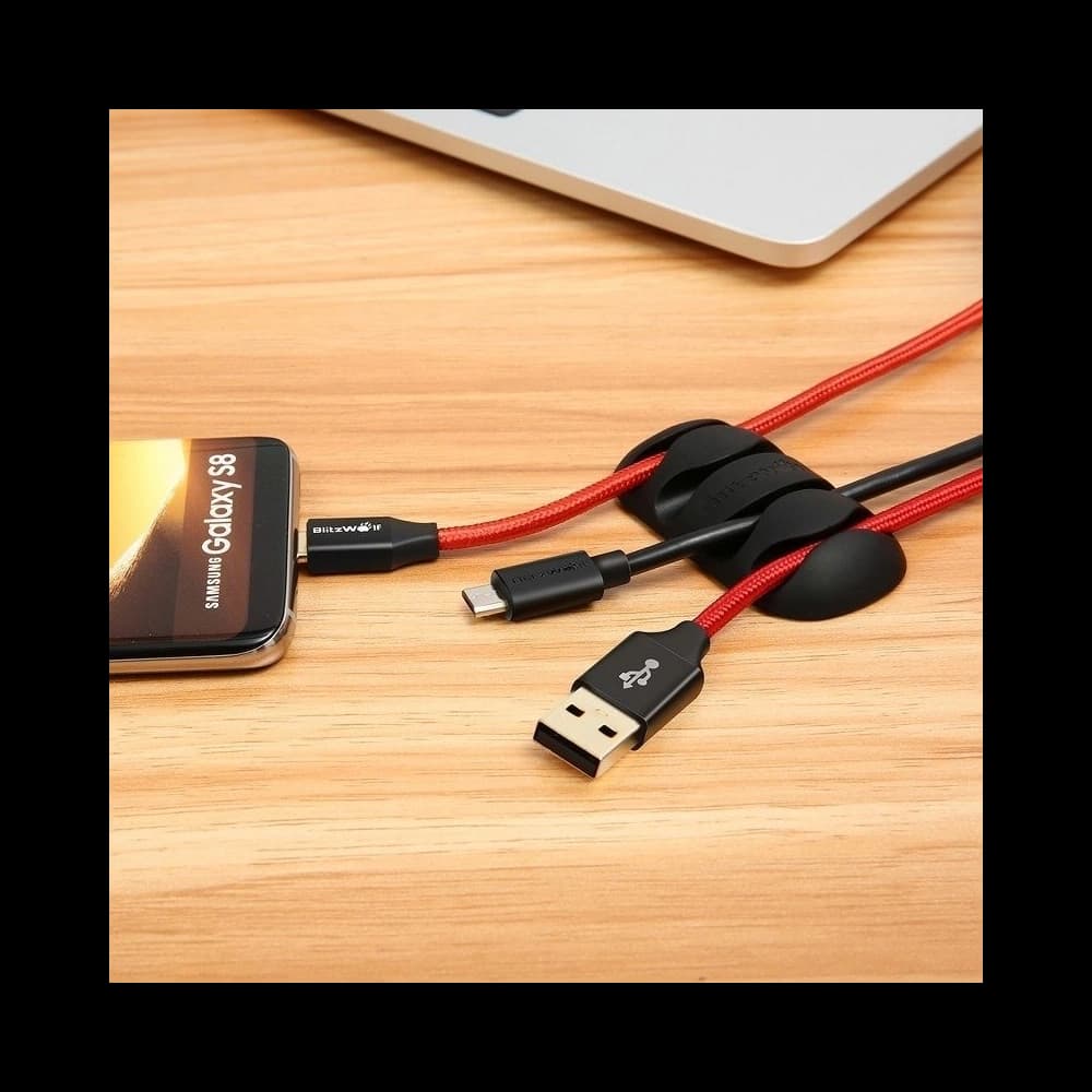 Mini organizer pentru cabluri BlitzWolf BW-PM2 (cu 4 sloturi) multicolor (4 bucăți) - 2