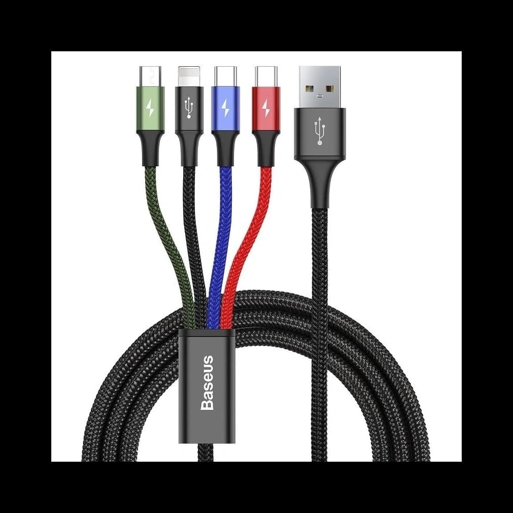 USB kábel Baseus Fast 4w1 2xUSB-C / Lightning / Micro 3,5A 1,2m (fekete) - 1