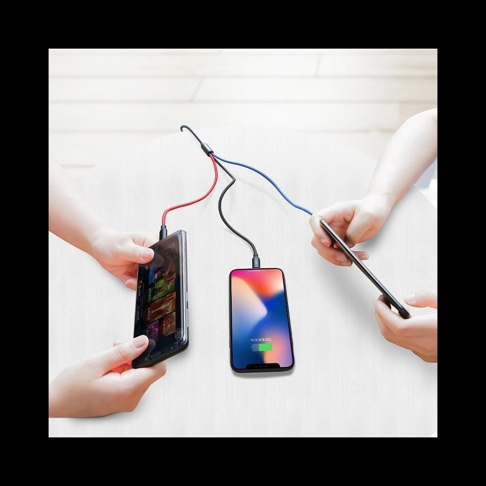 USB Baseus Cable 3in1 USB-C / Lightning / Micro 3A 1,2m Black - 11