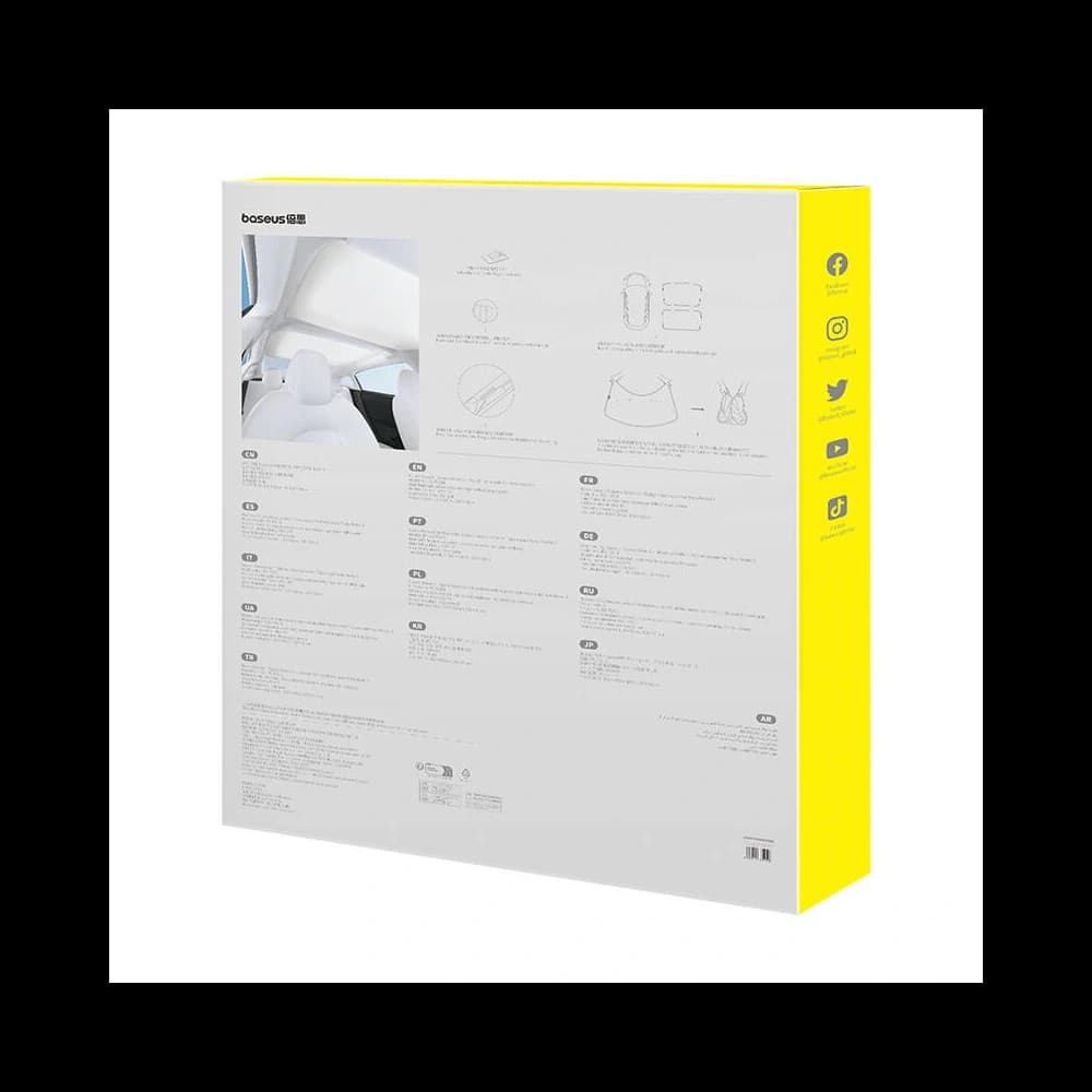 Automobilová sluneční ochrana jednovrstvá Baseus T-Space pro Tesla Model 3 bílá - 6