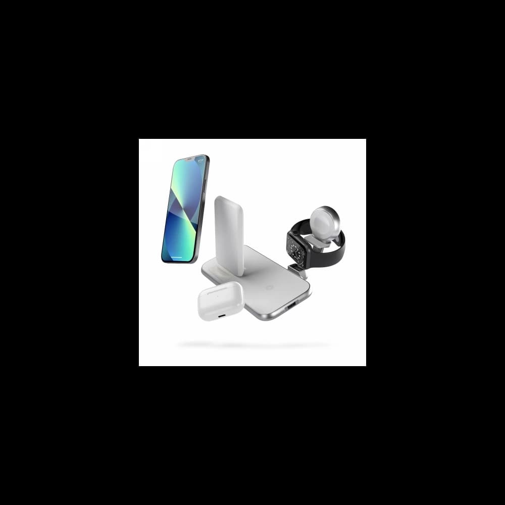Stanice pro nabíjení ZENS Aluminium 4w1 Stojan Bezdrátová Nabíječka 45W bílá - 2