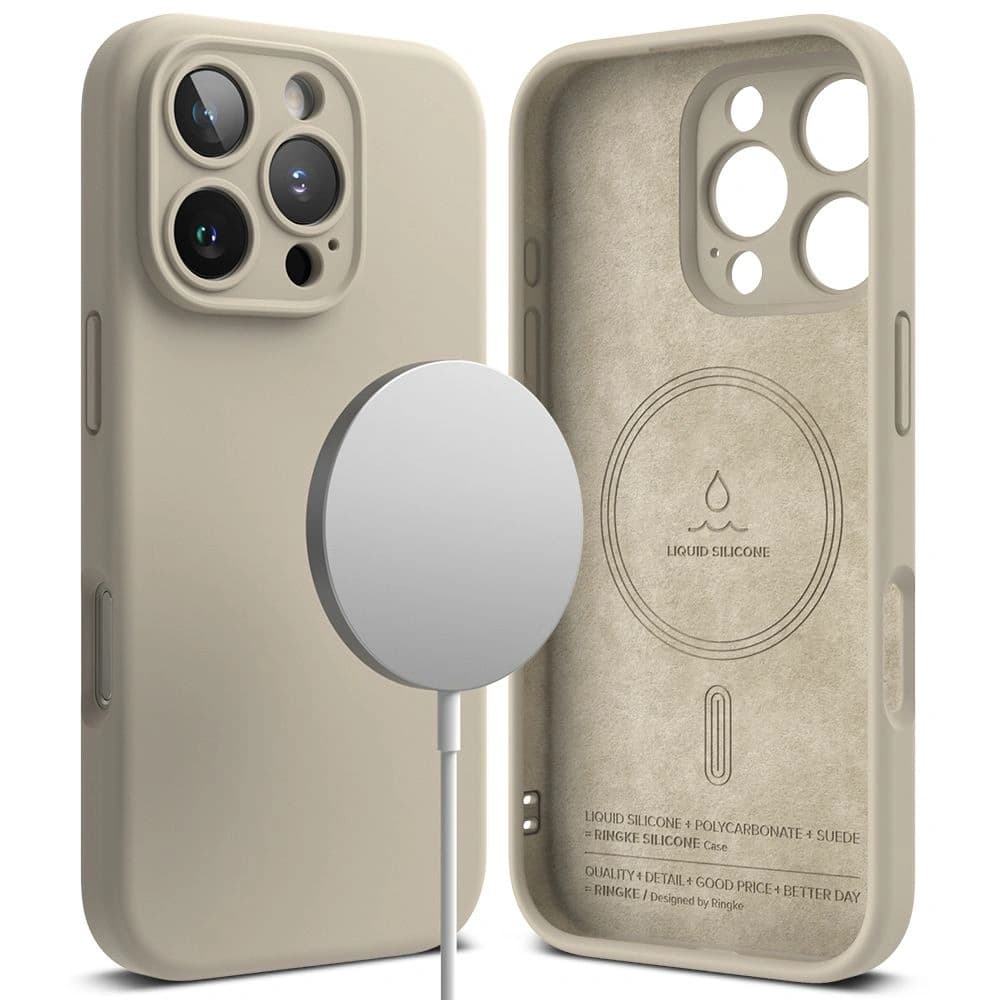 Ringke Silikon Magnetisch MagSafe Apple iPhone 16 Pro Max Stein - 2
