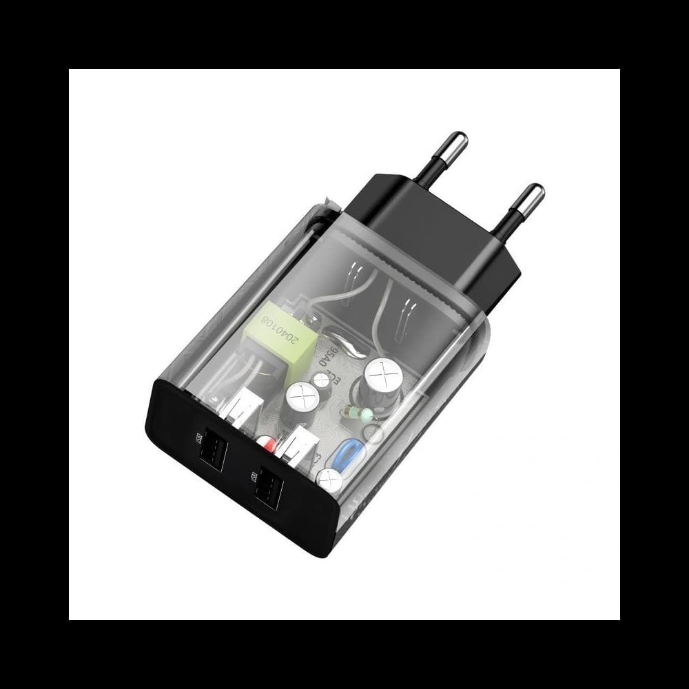 Ładowarka sieciowa Baseus Speed Mini Dual Charger, 2x USB, 2A, 10,5W (czarna) - 6