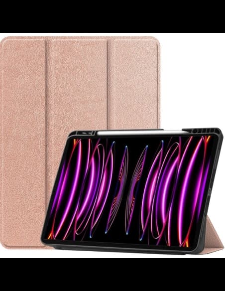 Etui Bizon Case Tab Lizard do Apple iPad Pro 12.9 2022/2021/2020/2018 różowozłote