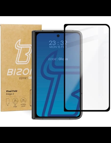 Tvrzené sklo Bizon Glass Edge 2 pro Pixel Fold černé