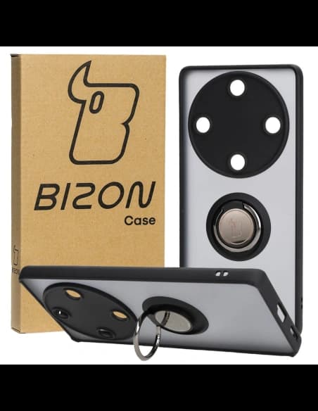 Bizon Case Hybrid Ring Honor Magic5 Lite rauchig mit einem schwarzen Rahmen