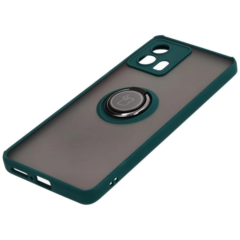 Bizon Case Hybrid Gyűrű Motorola Edge 30 Fusion füstös sötétzöld kerettel - 3