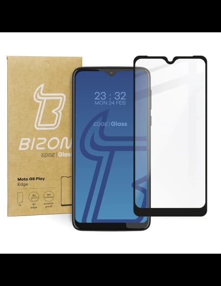 Bizon Glass Edge Moto G8 Play schwarz