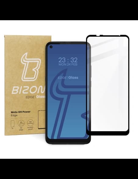 Bizon Glass Edge Moto G9 Power negru
