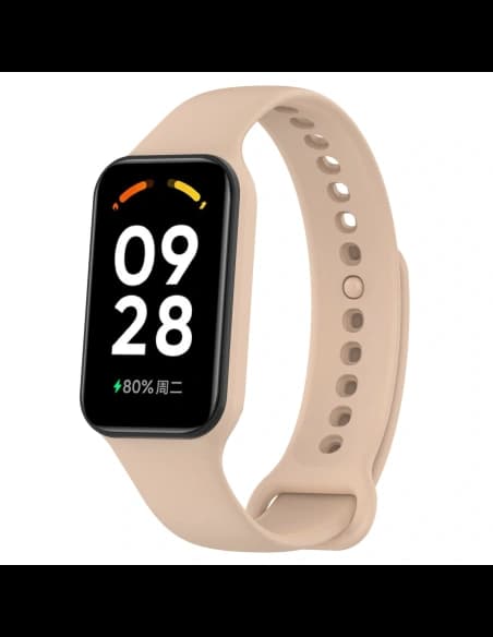 Bizon Strap + Case Uhr Punkte Xiaomi Redmi Smart Band 2 / Xiaomi Mi Band 8 Aktiv hellrosa
