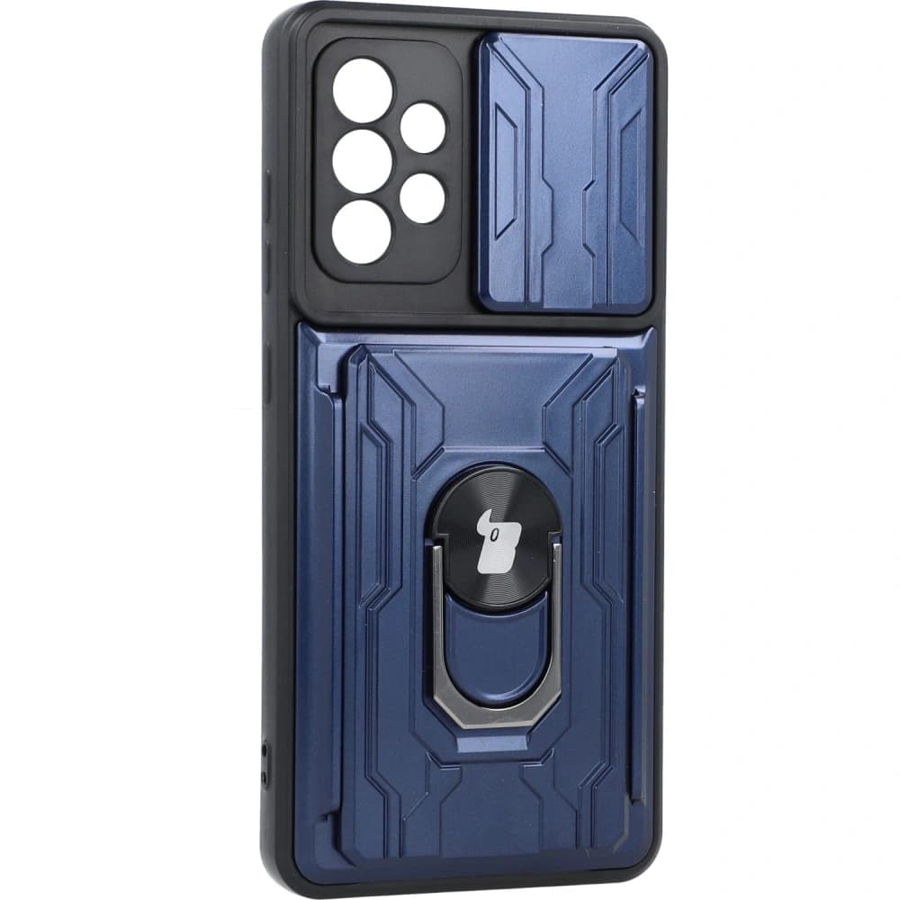 Bizon Case Camshield Card Slot Ring Samsung Galaxy A52s 5G A52 4G/5G albastru închis - 2