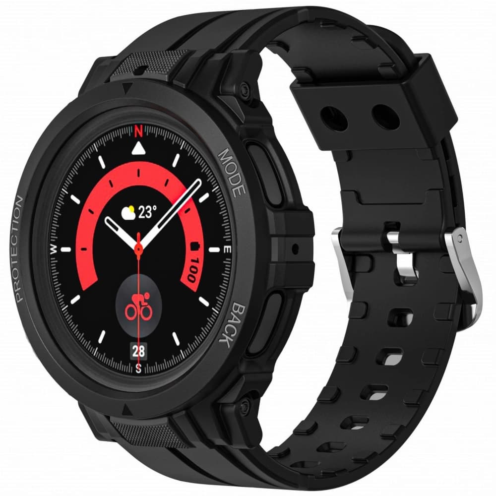 Bizon Strap + Carcasa Ceas Action Pro Samsung Galaxy Watch 5 Pro 45 mm negru - 1