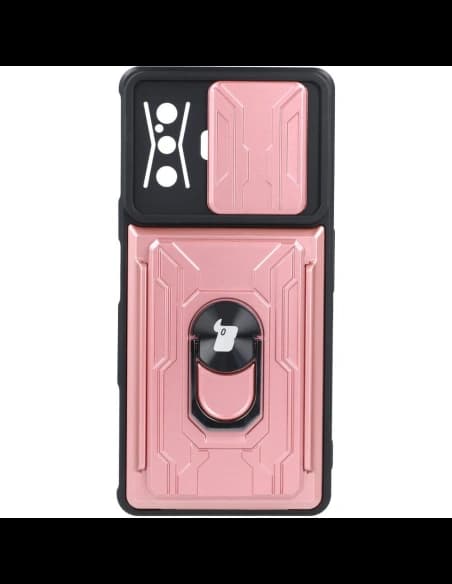 Bizon Case Camshield Card Slot Ring Xiaomi Poco F4 GT roz deschis