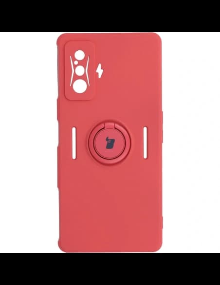 Caz de silicon Bizon Ring Xiaomi Poco F4 GT roz