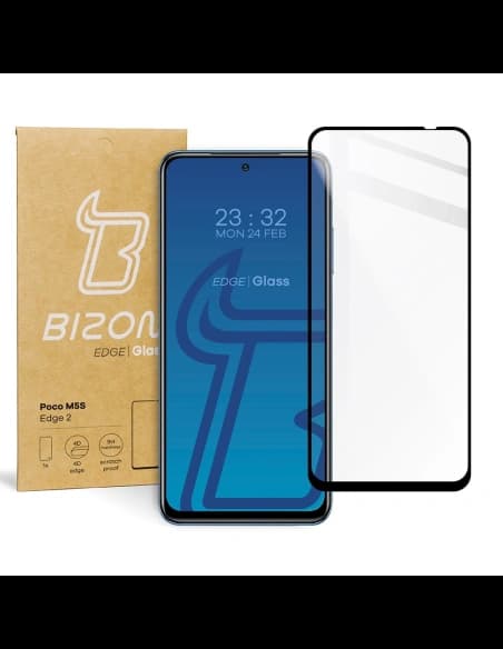Tvrzené sklo Bizon Glass Edge 2 pro Poco M5s černé
