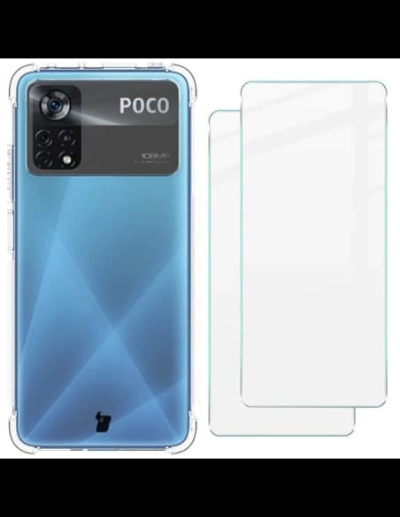 Etui + 2x sklo na obrazovku Bizon Case Clear Pack Xiaomi Poco X4 Pro 5G průhledné