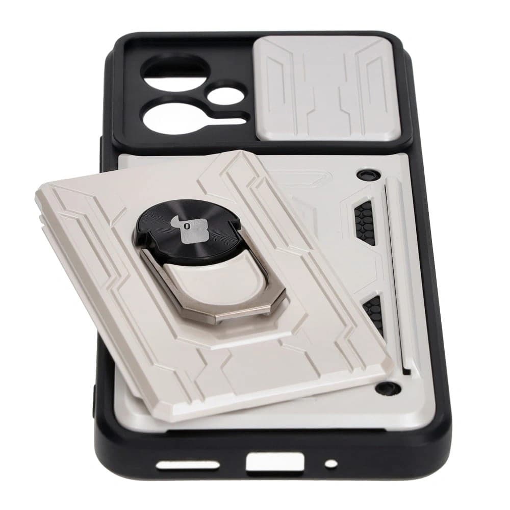 Bizon Case Camshield Kártyahely Gyűrű Xiaomi POCO X5 fehér - 3