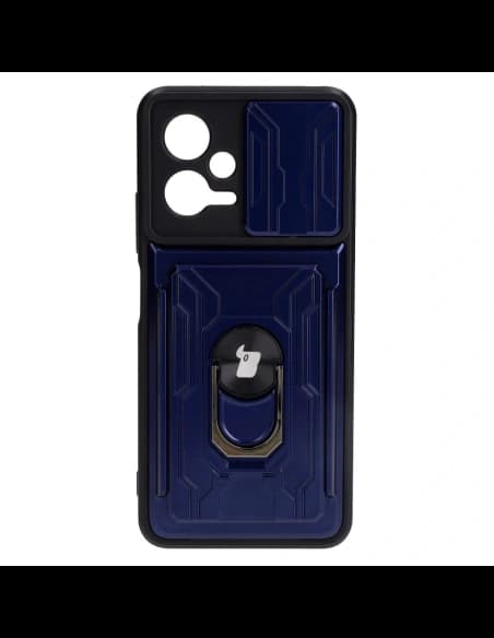 Bizon Case Camshield Kártya Slot Gyűrű Xiaomi POCO X5 sötétkék