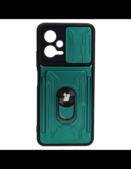 Bizon Case Camshield Kártyahely Gyűrű Xiaomi POCO X5 zöld