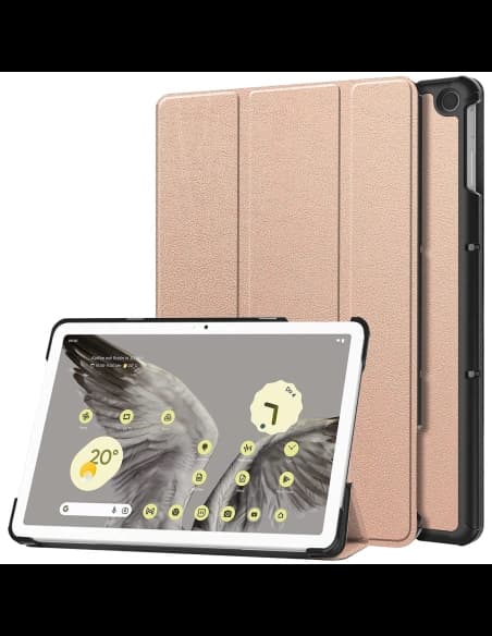 Etui Bizon Case Tab Croc do Google Pixel Tablet růžovo-zlaté