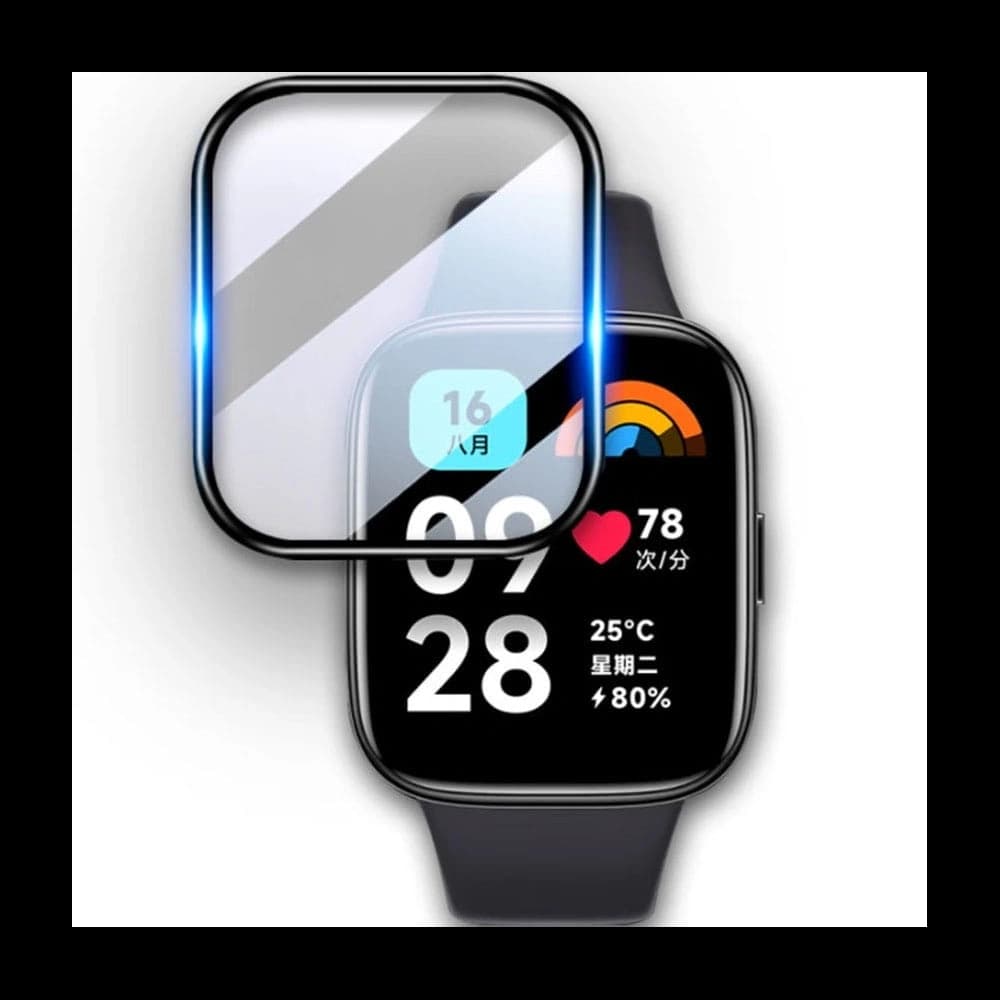 Ceas hibrid Bizon Glass Watch Edge Redmi Watch 3 Active negru - 3