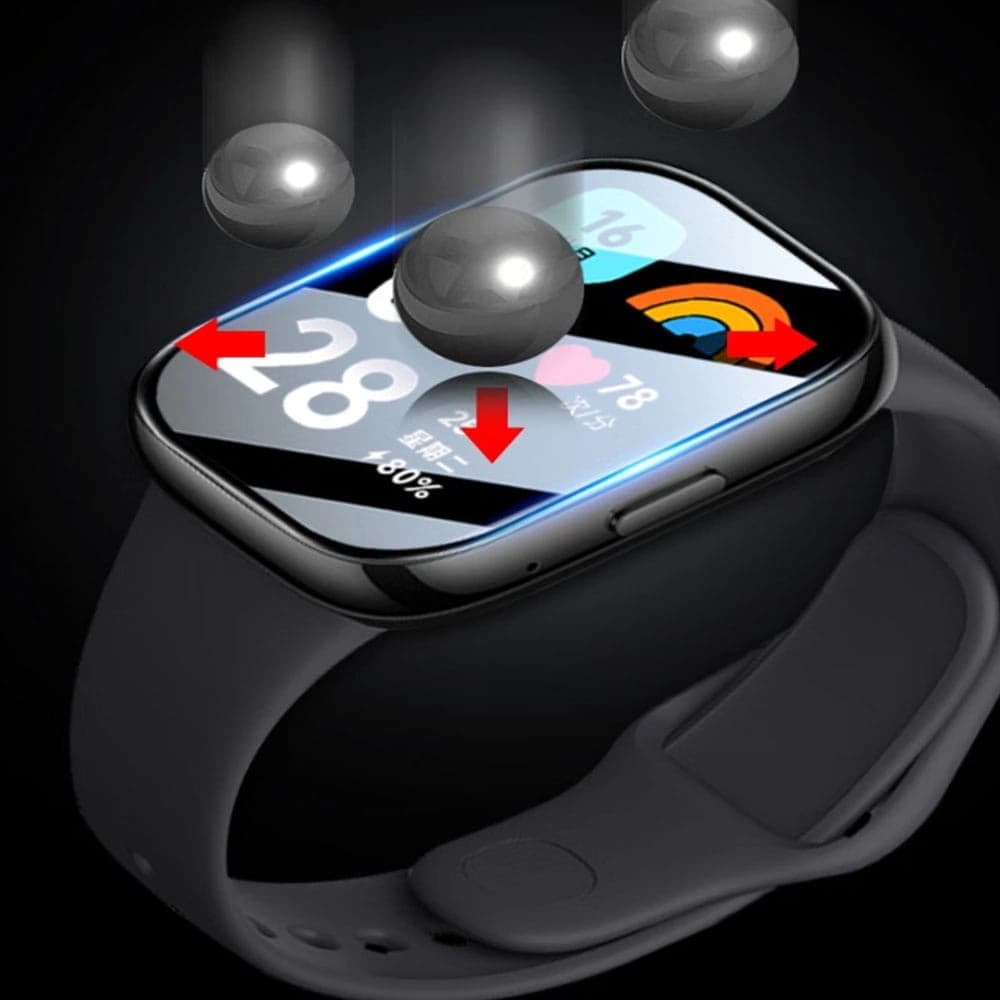 Ceas hibrid Bizon Glass Watch Edge Redmi Watch 3 Active negru - 5