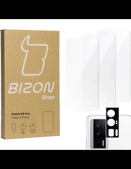 BIZON Clear 3x Bildschirmglas + Kameraglas Xiaomi Poco F5 Pro