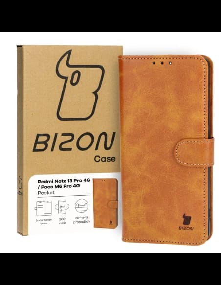 Bizon Case Pocket Xiaomi Poco M6 Pro 4G / Xiaomi Redmi Note 13 Pro 4G / LTE / 14S brown