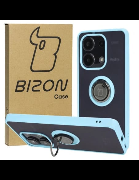 Bizon Case Hybrid Ring Xiaomi Redmi Note 13 4G füstös világoskék kerettel