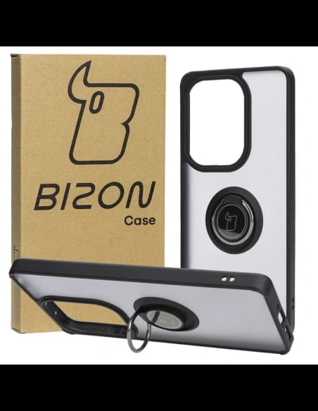 Bizon Case Hybrid Ring Xiaomi Poco M6 Pro 4G / Xiaomi Redmi Note 13 Pro 4G / LTE / 14S smoky with a black frame