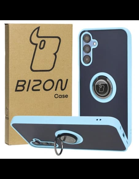 Bizon Case Hybrid Ring Samsung Galaxy M15 5G smoky with a light blue frame