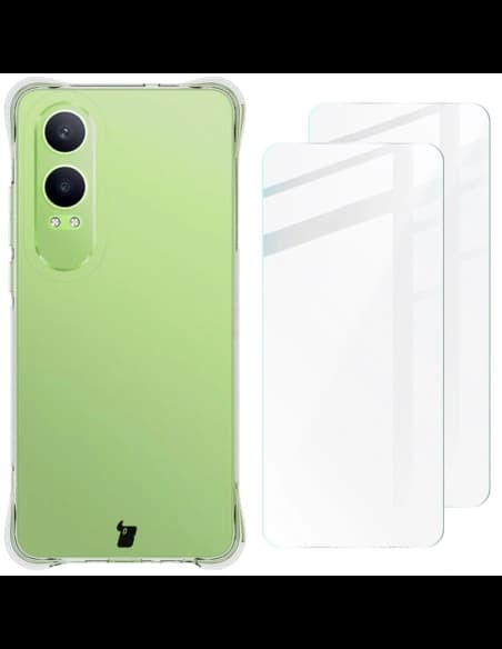 Bizon Case Clear Pack Hülle + 2x Displayschutzglas OnePlus Nord CE4 Lite 5G klar