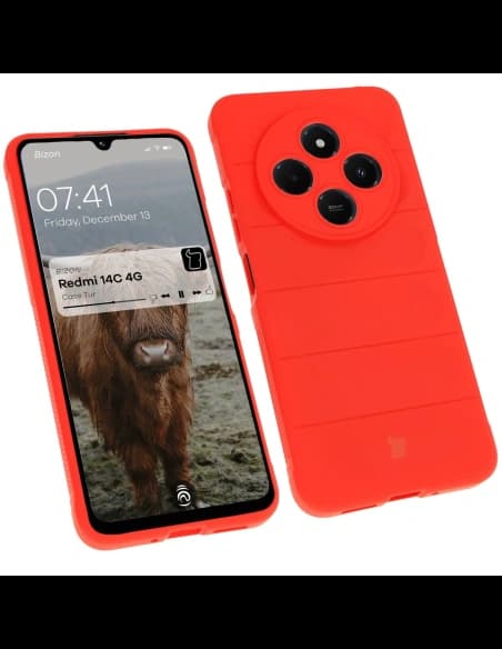 Pancerne etui Bizon Case Tur do Xiaomi Redmi 14C 4G / POCO C75 czerwone