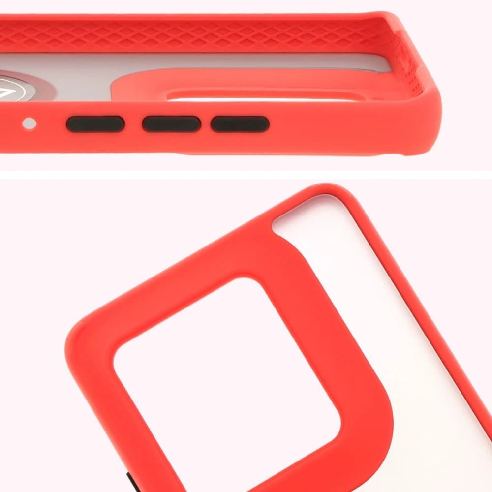 Bizon Case Hybrid Ring Motorola Edge 50 Ultra füstös piros kerettel - 3