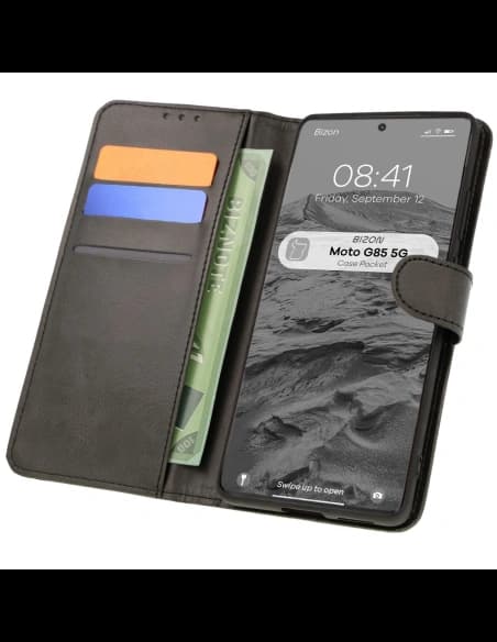 Etui z klapką Bizon Case Pocket do Motorola Moto G85 5G czarne